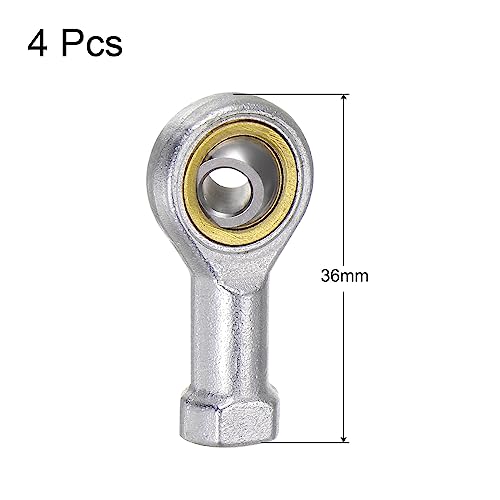 uxcell 4pcs SI5TK PHSA5 M5 Female Rod End Bearing M5x0.8 Right Hand Thread, Self-Lubricating Joint Rod Ends, Includes Jam Nut - size: M5