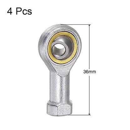 uxcell 4pcs SI5TK PHSA5 M5 Female Rod End Bearing M5x0.8 Right Hand Thread, Self-Lubricating Joint Rod Ends, Includes Jam Nut - size: M5