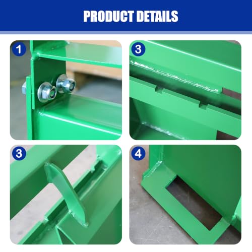 2500LBS Skid Steer Quick Attach Pallet Fork Frame Only, 46 Inch Universal Fork Frame Attachment, Heavy Duty Steel Fork Mount Frame for Tractors Loaders Skid Steers