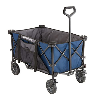 Gorilla Carts Collapsible Folding Outdoor Utility Wagon, 7 Cu Ft, Blue - color: Blue