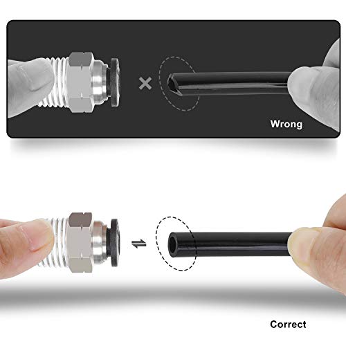 Hromee Air Line Tubing Kit, 1/4 Inch (6.35MM) OD x 32.8 Feet Polyurethane PU Tube and Push to Connect Fittings, 14 PCS Compressed Pipe and Accessories Kit - size: 1/4 inch
