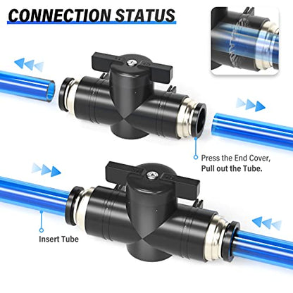 TAILONZ 1/2"OD Push-to-Connect Fitting Ball Control Valve BVU-1/2 1Pcs - size: 1/2"OD/1PCS