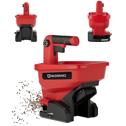 Uniqwamo Handheld Grass Seed Spreader Compatible for Milwaukee 18V Battery - color: Red