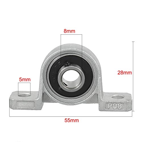 KP08 8mm Bore Zinc Alloy Inner Ball Mounted Pillow Block Pack of 4