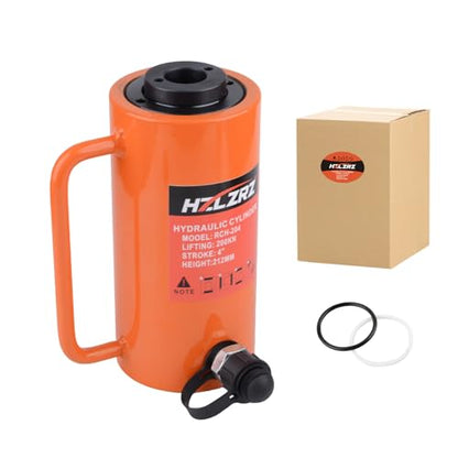 HZLZRZ 20T Hydraulic Cylinder Jack Hollow Single Acting Hydraulic Ram Cylinder, Hydraulic Lifting Cylinders 4"(101mm) and Porta Power Kit (RCH-204) - style: RCH-204