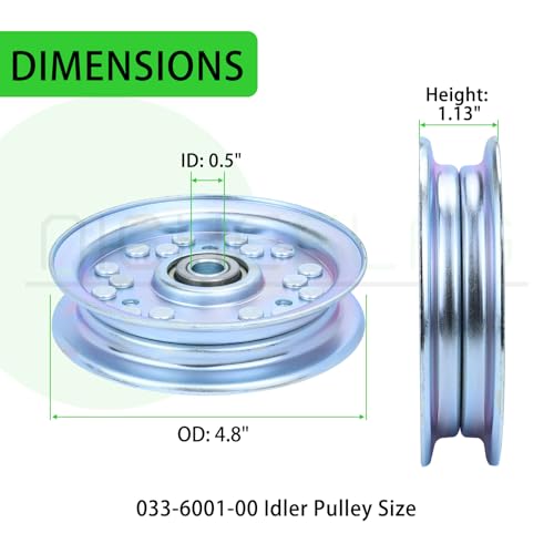 033-6001-00 4-3/4 Idler Pulley for Badboy ZT Elite 60 MZ 42 Decks - color: A20 1xBad Boy 033-6001-00