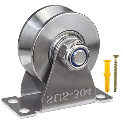 Groove Pulley Wheel Stainless Steel Wall Mounted Pulley, V Type - size: 1 Pack V Type