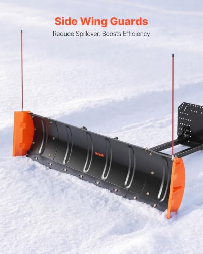 VEVOR Snow Plow Kit 43 in/60 in Width Adjustable Plow Attachment Side Wings - size: 43in-60in Adjustable, with Side Wings
