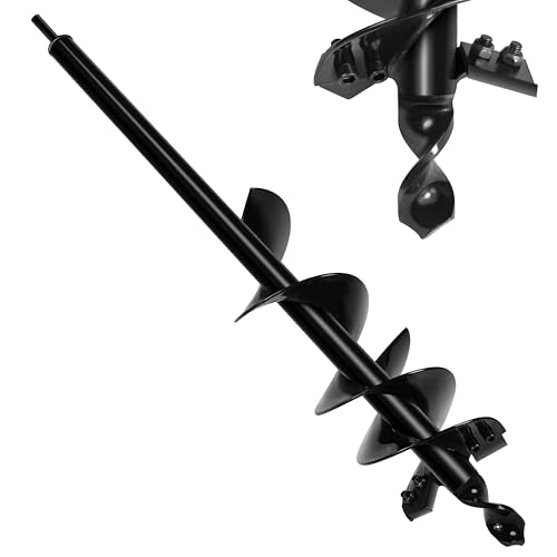 4"X25" Auger Drill bit for Planting,Double Blade Heavy Duty Garden Auger Post Hole Digger-3/8 Hex Drive Drill, for Planting Bulb & Bedding Plant