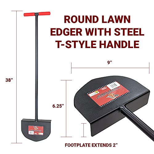 BULLY TOOLS 12-Gauge Manual Lawn Edger, 38" Steel T-Style Grip
