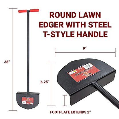 BULLY TOOLS 12-Gauge Manual Lawn Edger, 38" Steel T-Style Grip