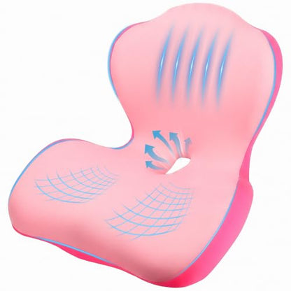 Car Seat Cushion Office Chair Cushion with Lumbar Support Pillow - color: Pink