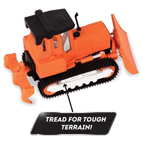 Driven by Battat Bulldozer Toy, 1:24 Scale with Sound, Orange, Trucks - style: Bulldozer