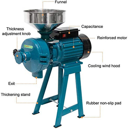 Grain Mills, 3000W Wet Dry Cereals Grinder Electric Grain Grinder Corn Mill