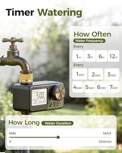 Diivoo Brass Hose Timer, Programmable Garden Timers for Watering - size: 1 Outlet