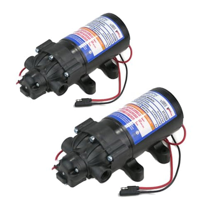 The ROP Shop | (2-Pack) EVERFLO 12 Volt 2.2 GPM Diaphragm Water Pump 70 psi Lawn Sprayers Boats RV's