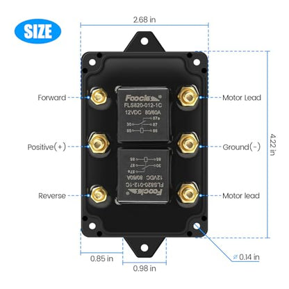 12V Forward and Reverse Relay Module Reliable Motor Control for Tarp Systems, Hoists, Winches, and More – Bidirectional Switch for AC/DC Motors