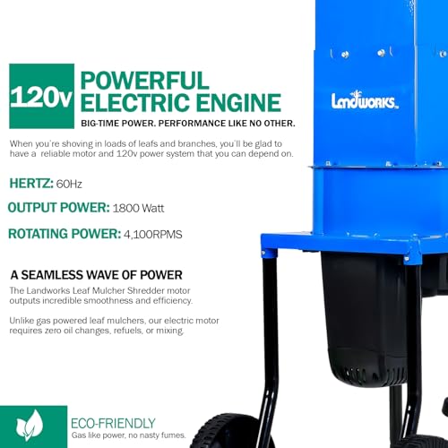 Landworks Electric Leaf Mulcher & Shredder - 15-AMP, 1800W