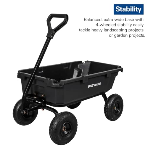 BILT HARD 900 lb 5 Cu. Ft. Poly Dump Cart with 10 in All-Terrain Tires