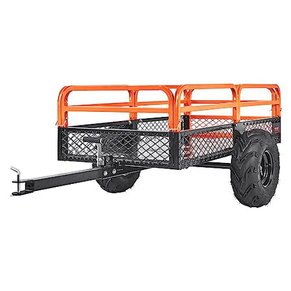 VEVOR ATV UTV Trailer Tow Behind Dump Cart - color: Orange+black