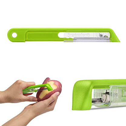Dreamfarm Sharple Self-Sharpening Vegetable Peeler - Kermit Green - color: Green, size: Length: 18.2cm / 7.2”