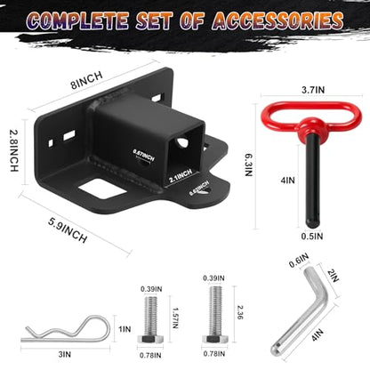 Zero Turn Lawn Mower Hitch with 2" Receiver,Heavy Duty 6mm Thick Hitch - size: Tow Hitch with 2" Receiver