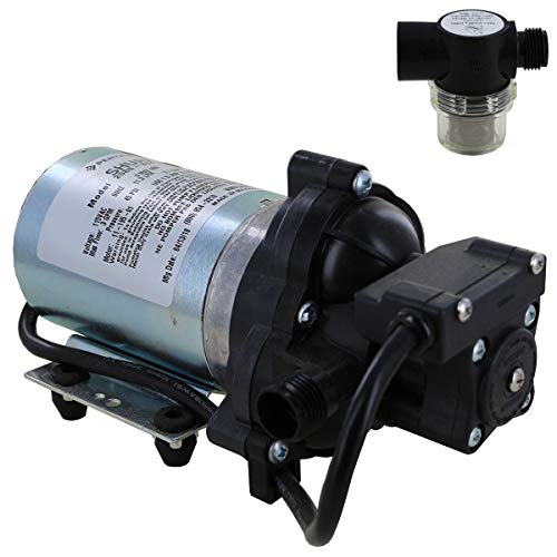 Shurflo 2088-394-144 Automatic-Demand 115 VAC Diaphragm Pump with Shurflo 255-313 Strainer (Bundle, 2 Items)