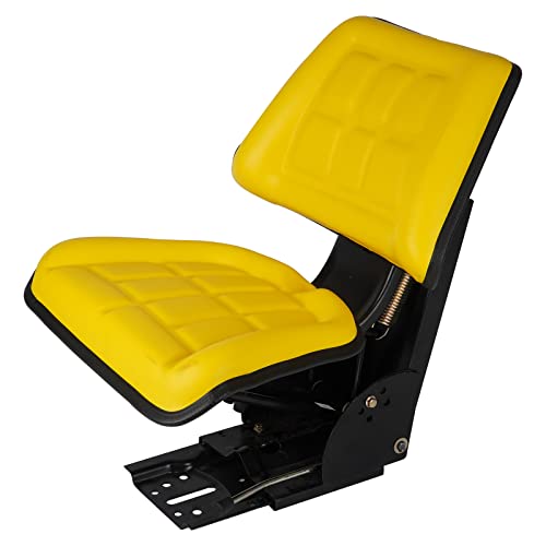 Yellow Universal Tractor Suspension Seat with TILT for John Deere 820 830 1020 1030 1040 1530 2020 2030 2040 2240,For Ford/New Holland Tractor 4000 4100 4110 4330 Shock Absorbing Alloy Steel+PVC