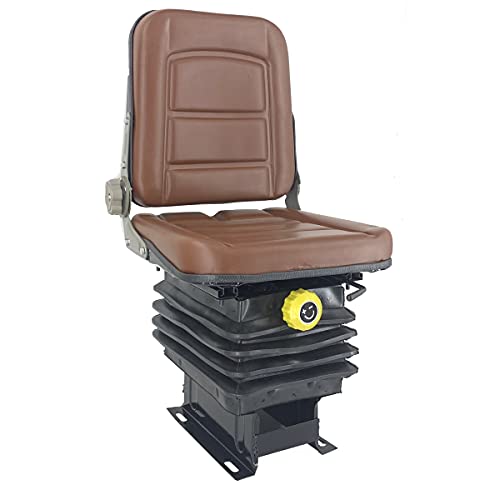 Suspension Seat Replacement Universal Adjustable Waterproof - Brown - color: Brown with Suspension