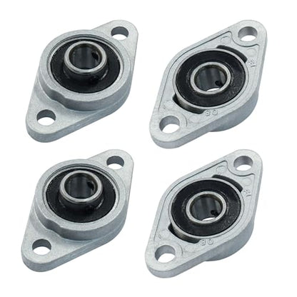 4 Pcs KFL08 Flanged Pillow Block Bearings, 8 mm Bore - size: KFL08
