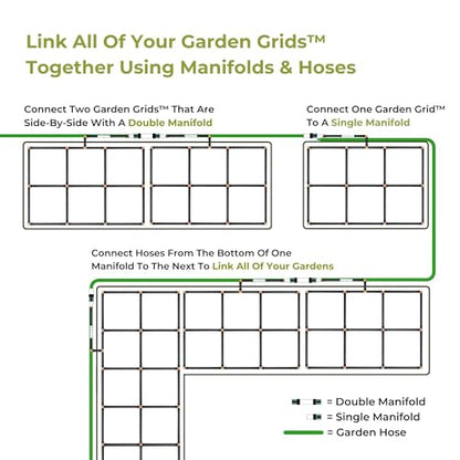 Garden Grid Manifold | Link Multiple Garden Grids | 17" Tall, Single Style - size: 17" Tall, style: Single