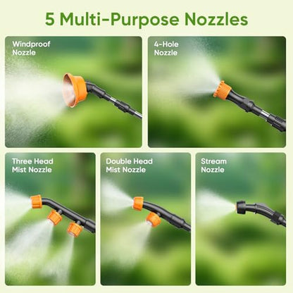 5.3 Gallon Battery Powered Backpack Sprayer,21V 2 Batteries Garden Sprayer - color: blue-03