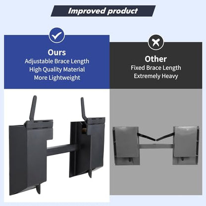 Universal Skid Steer Quick Tach Conversion Adapter Mount Plate Attach Adapter, for Kubota, 9.8'' Adjustable Cross Brace, 4000 LBS Weight Capacity, Skid Steer, Black