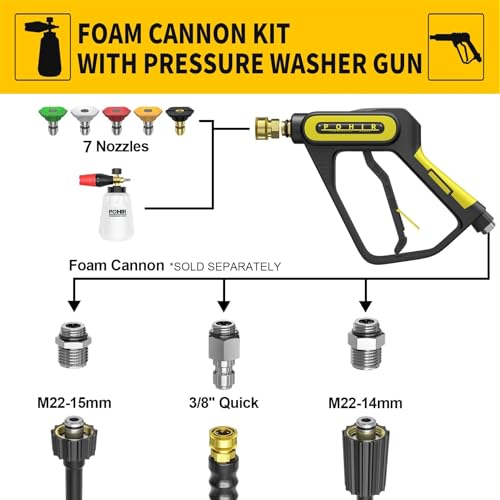 3/8'' 4800PSI Pressure Washer Hose and Gun 50FT