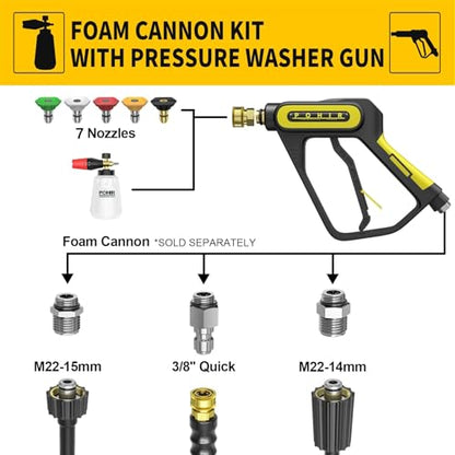 3/8'' 4800PSI Pressure Washer Hose and Gun 50FT