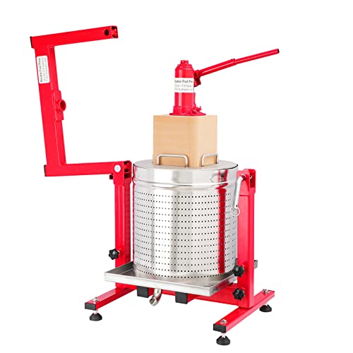7.93 Gallon / 30L Mosakar Hydraulic Fruit Press. 3 Ton Pressure. Parts contact with Juice are AISI 304 Stainless Steel. Hydraulic Apple Grape Wine Cider Juice Press