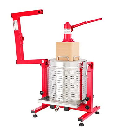 7.93 Gallon / 30L Mosakar Hydraulic Fruit Press. 3 Ton Pressure. Parts contact with Juice are AISI 304 Stainless Steel. Hydraulic Apple Grape Wine Cider Juice Press