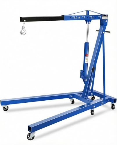 Garvee 2 Ton Engine Hoist Cherry Picker, 4400 Lbs, Foldable - color: Blue, size: Engine Hoist