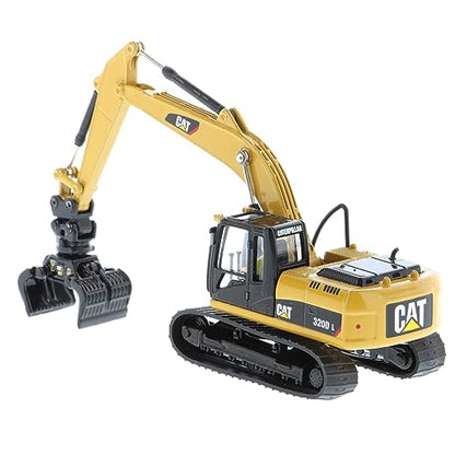 1:87 Caterpillar 320D L Hydraulic Excavator with Multiple Work Tools (Clean Up Bucket, Grapple, Hammer, and Multi Processor) - 85652 - High Line Series by Diecast Masters