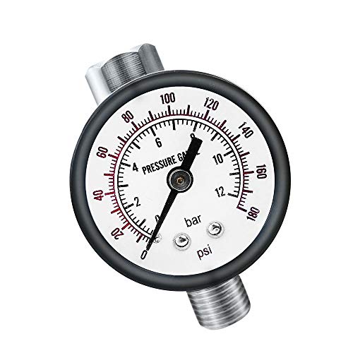 Beduan Flow Control Valve, 1/4" NPS Water Pressure Reducer Adjustable Control Valve with Gauge