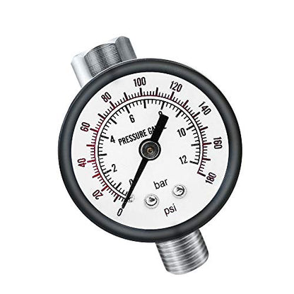 Beduan Flow Control Valve, 1/4" NPS Water Pressure Reducer Adjustable Control Valve with Gauge