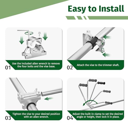 Upgraded Ergonomic Weed Eater Handle, String Trimmer Grip with Adjustable Shoulder Harness & Bracket Clamp, Universal Back Saver Handle Extension Trimmer Handle for Lawn Care, Yard Trimming