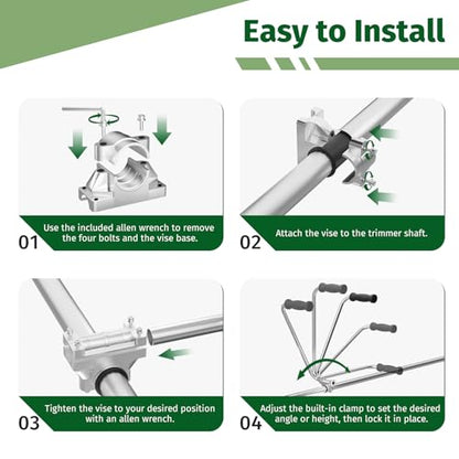 Upgraded Ergonomic Weed Eater Handle, String Trimmer Grip with Adjustable Shoulder Harness & Bracket Clamp, Universal Back Saver Handle Extension Trimmer Handle for Lawn Care, Yard Trimming