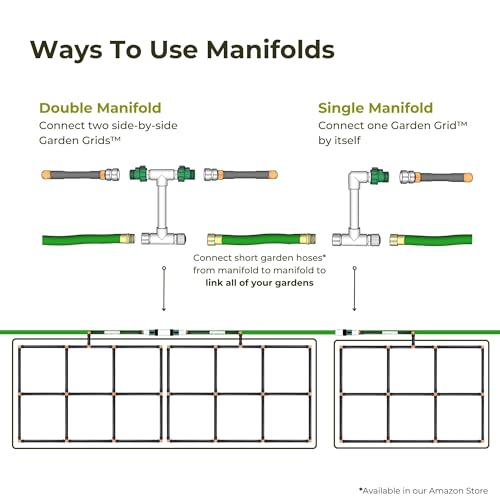Garden Grid Manifold | Link Multiple Garden Grids | 17" Tall, Single Style - size: 17" Tall, style: Single