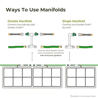 Garden Grid Manifold | Link Multiple Garden Grids | 17" Tall, Single Style - size: 17" Tall, style: Single