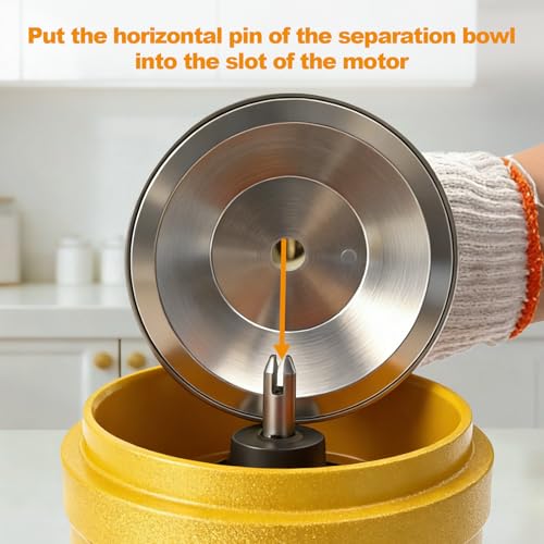 Milk Cream Centrifugal Separator, 304 Stainless Steel Electric Cow Milk Separator, 50L/H Goat Cow Cream Separator, 10500RPM Creams Maker Separator with 5L Bowl Capacity for Fresh Goat Cow Milk
