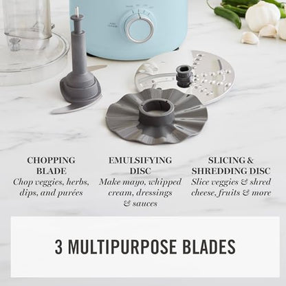 Martha Stewart 10 Cup Food Processor & Electric Chopper, One Touch Pulse - color: Sky Blue