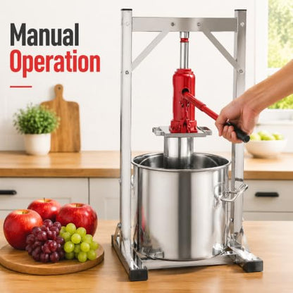 3.2 Gal/12L Fruit Wine Press, Hydraulic Jack Juicer with Basket for Cider
