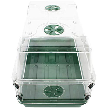 EarlyGrow 93763 Medium Seed and Herb Domed Propagator with Vented Side Height Extension, Green - size: Medium with 1 Height Extender