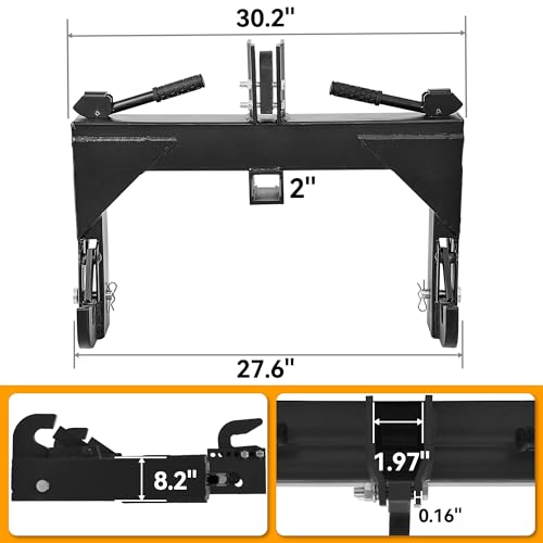 YINTATECH 3000lbs Heavy-Duty 3 Point Quick Hitch Category 1 - color: Black